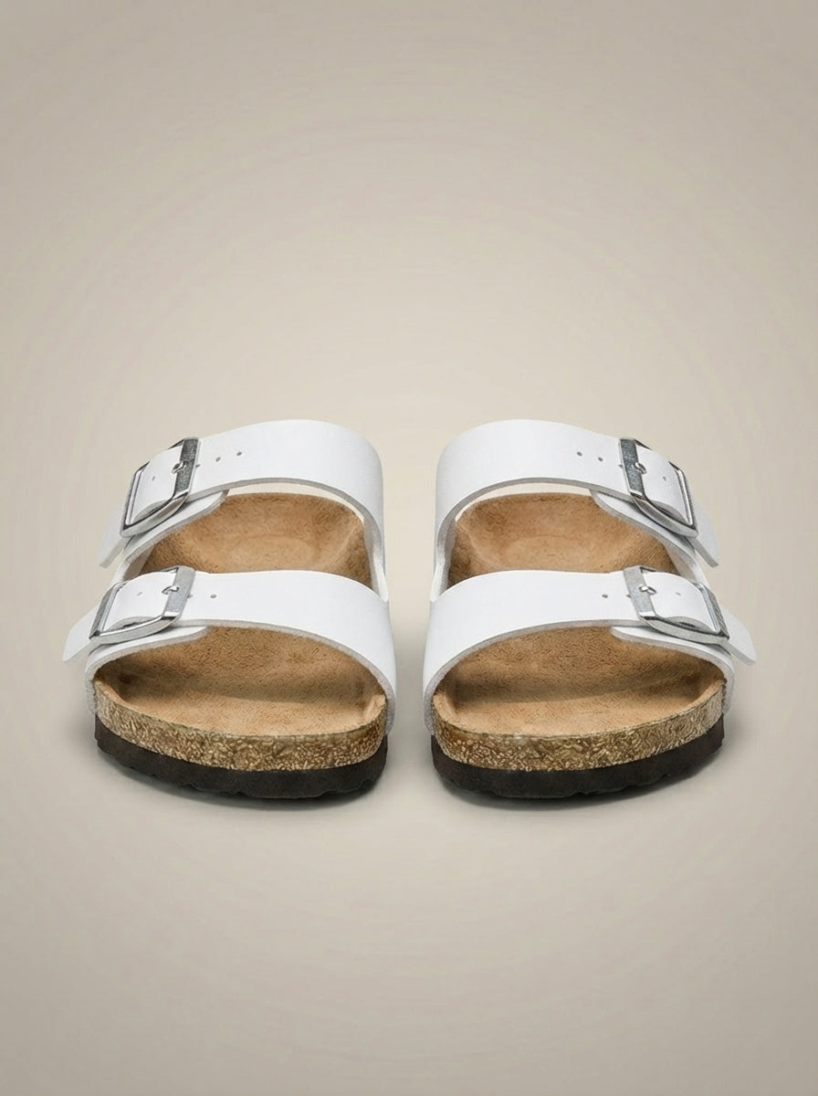 Women’s Double Strap Adjustable Buckle Slide Sandals | Casual