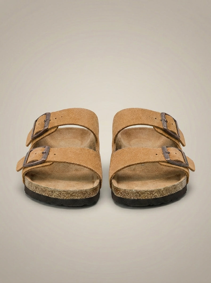 Women’s Double Strap Adjustable Buckle Slide Sandals | Casual