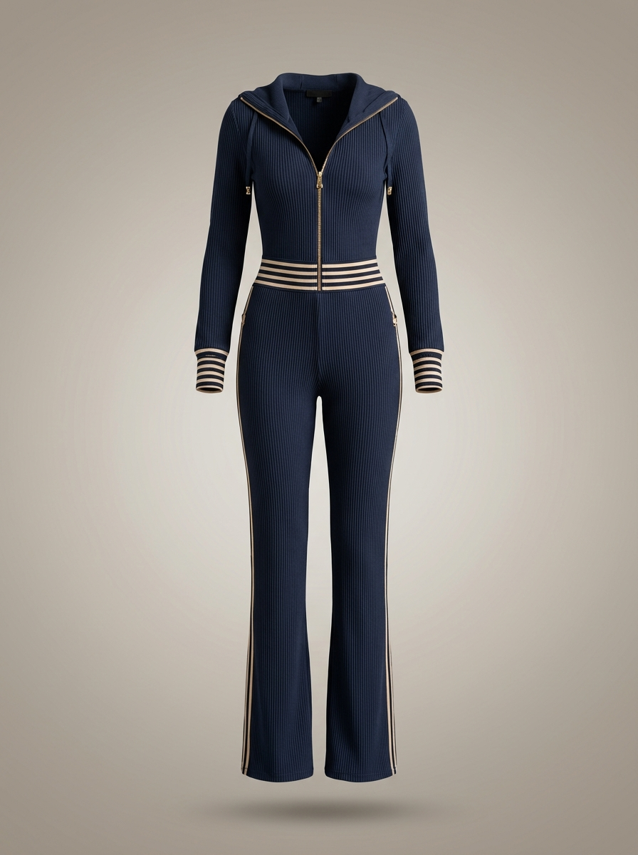 Women’s Slim Fit Zip Up Hooded Jumpsuit | Wide Leg