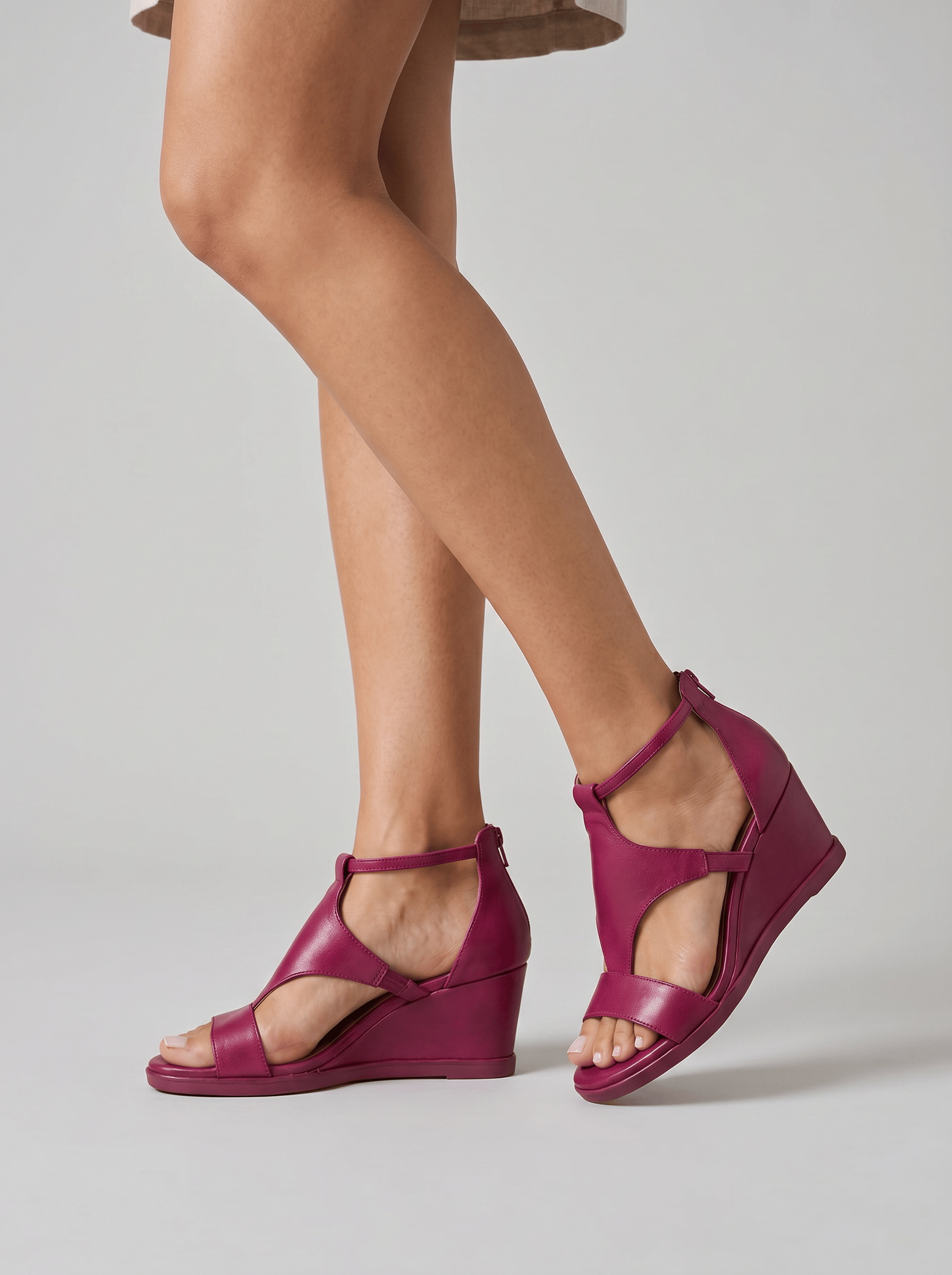 Women's T-Strap Wedge Platform Sandals | Open Toe
