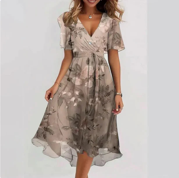 Women’s Dress | Elegant Floral V-Neck Summer Style