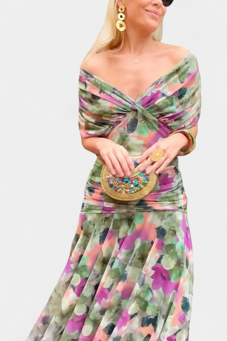 Women's Dress | Floral Pleated Maxi