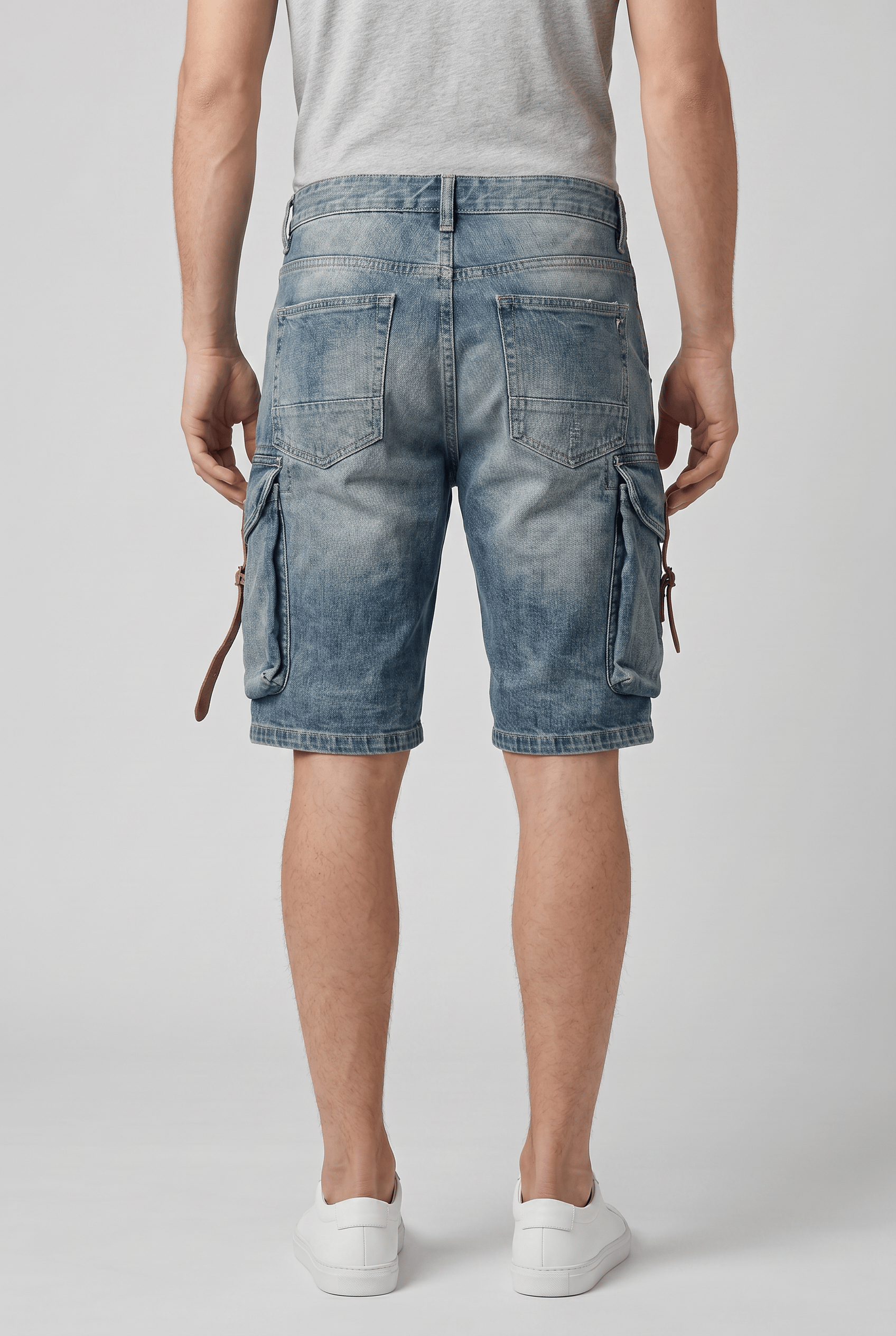 Men's Cargo Wide Leg Shorts | Washed