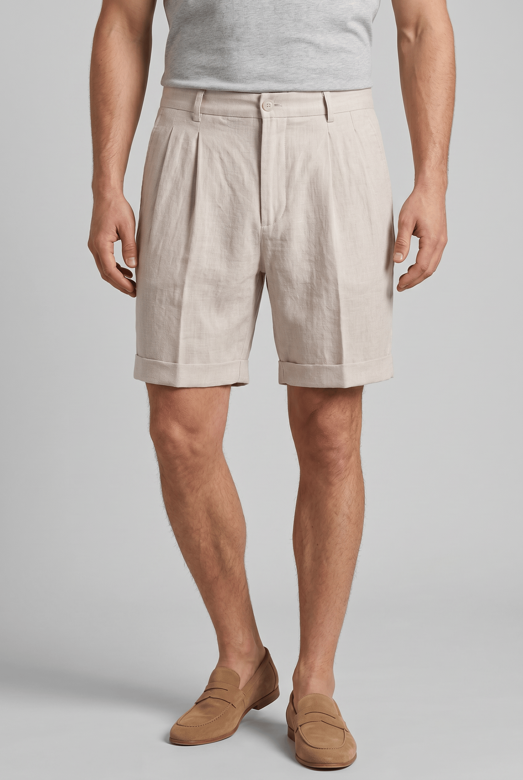 Men's Pleated Straight Leg Summer Shorts | Casual