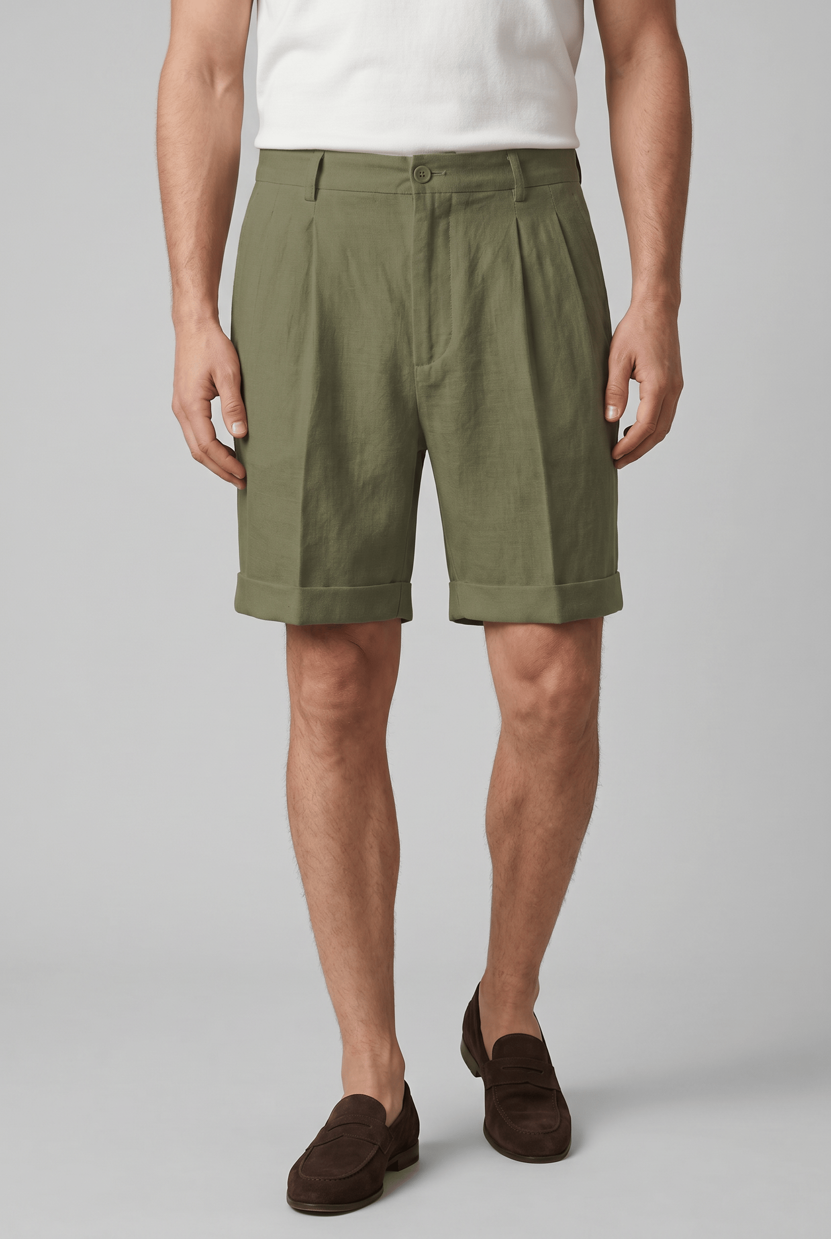 Men's Pleated Straight Leg Summer Shorts | Casual