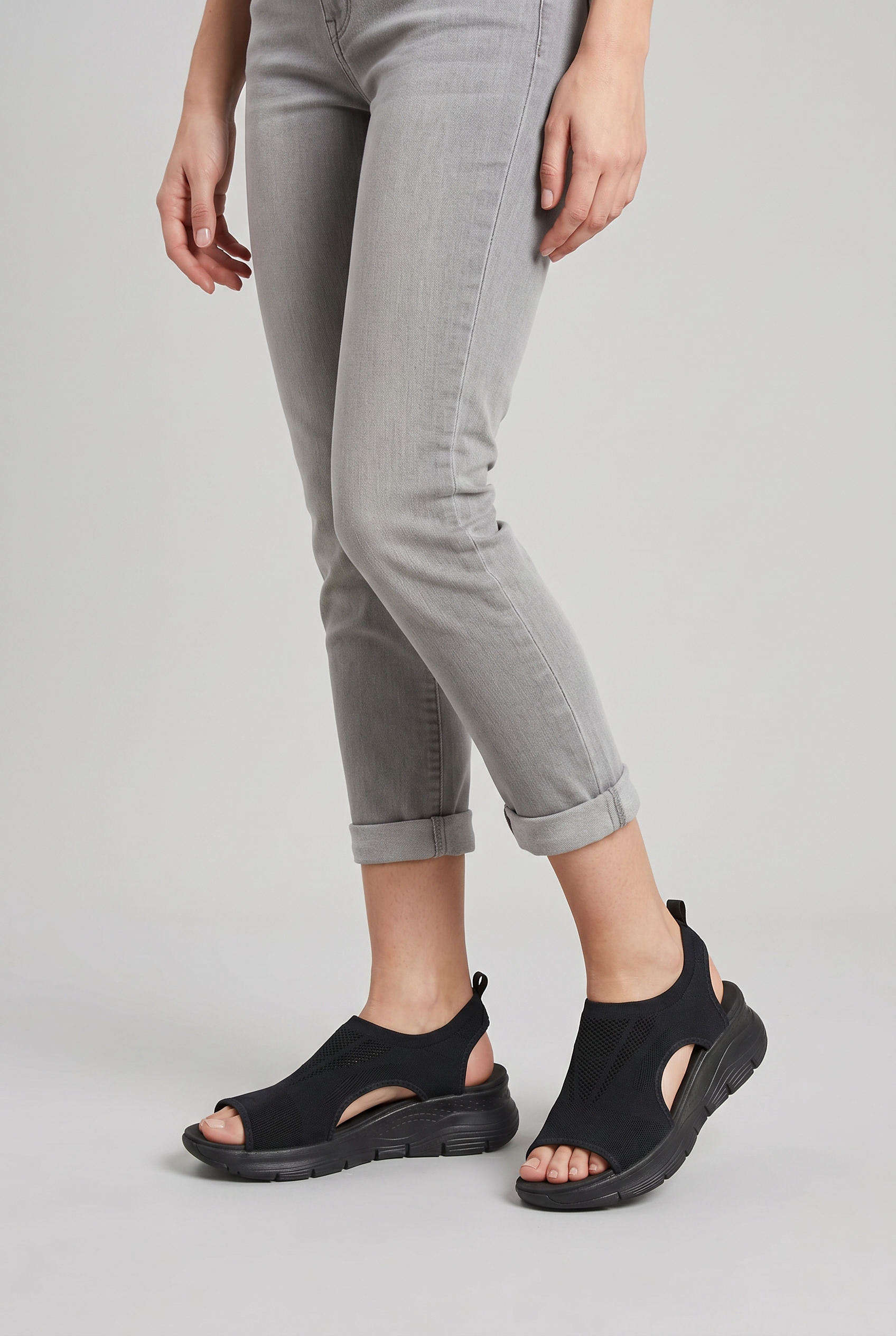Women’s Open Toe Slip On Sandals | Knit