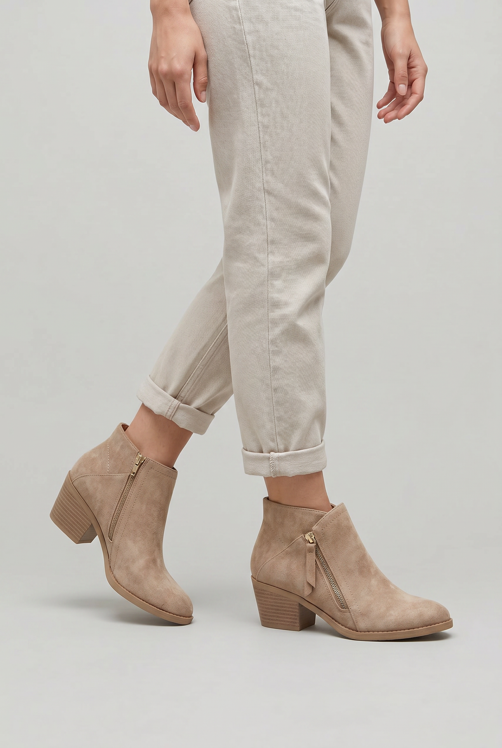 Women’s Round Toe Ankle Boots | Side Zip