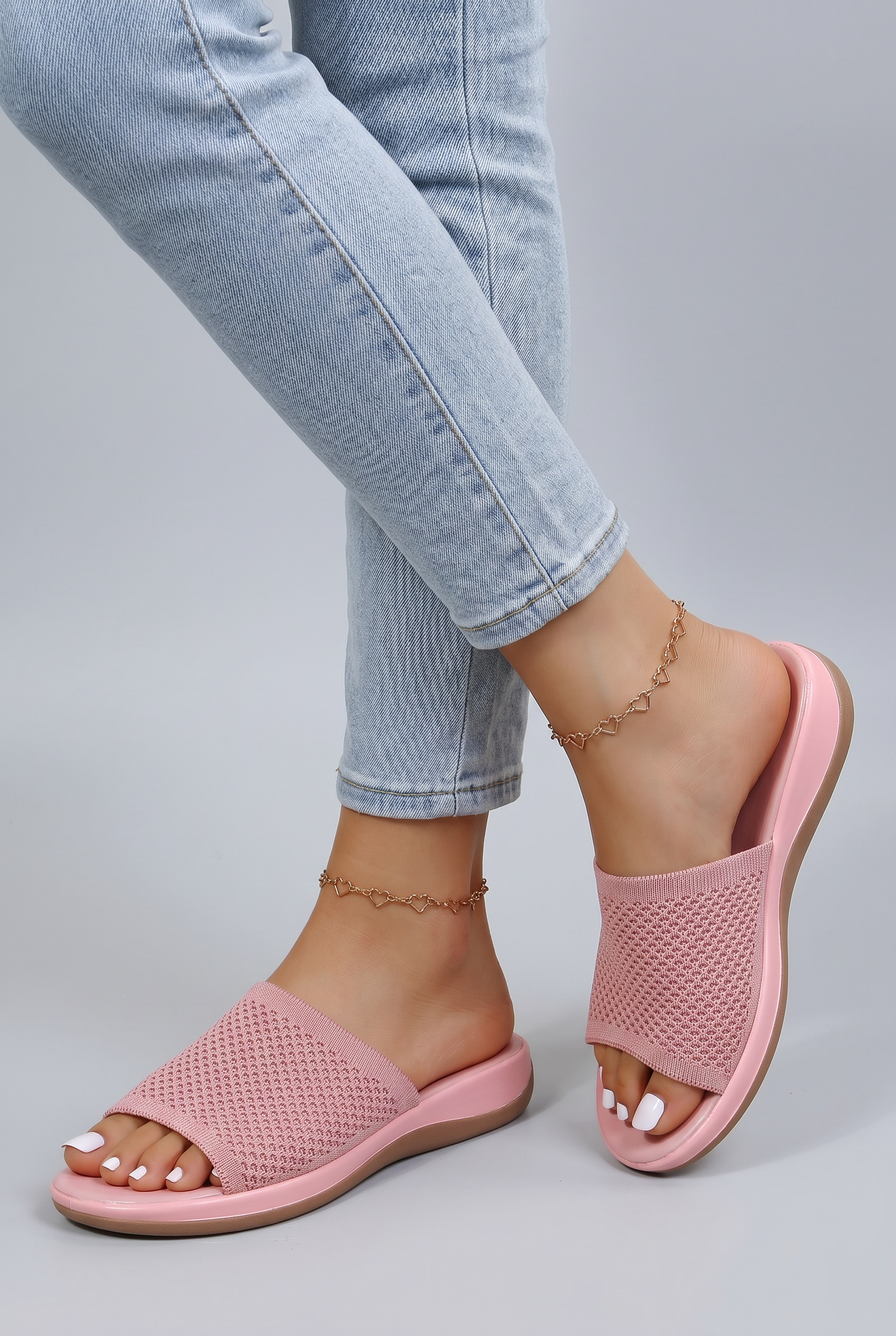 Women’s Sandals Open Toe Slip On Slides | Knit