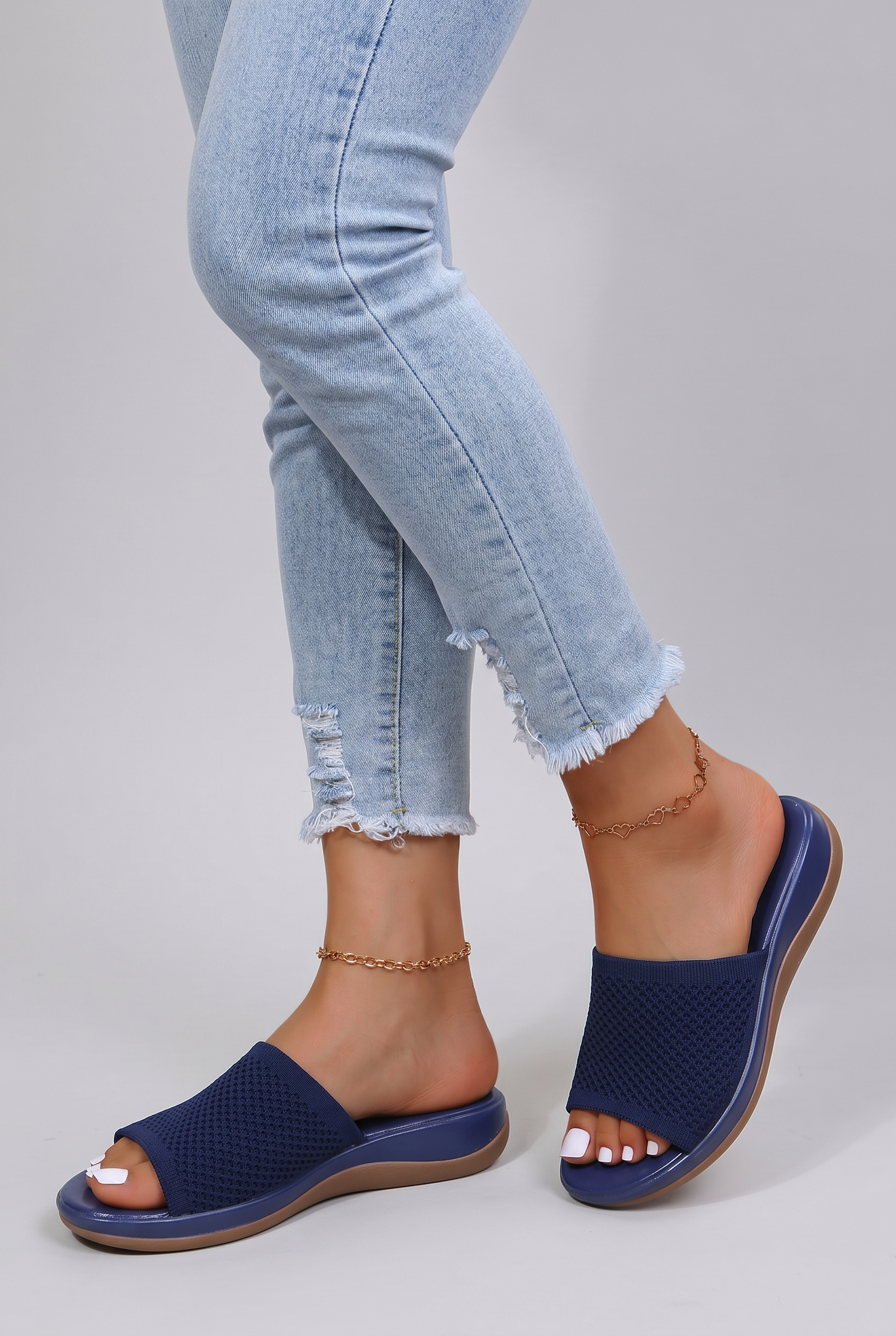 Women’s Sandals Open Toe Slip On Slides | Knit