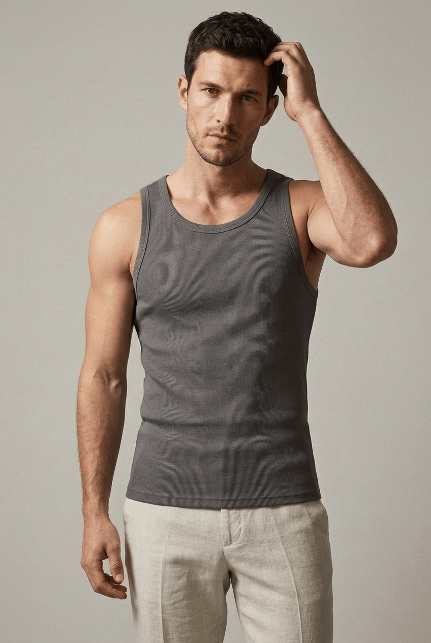 Men’s Sleeveless Ribbed Tank Top | Classic