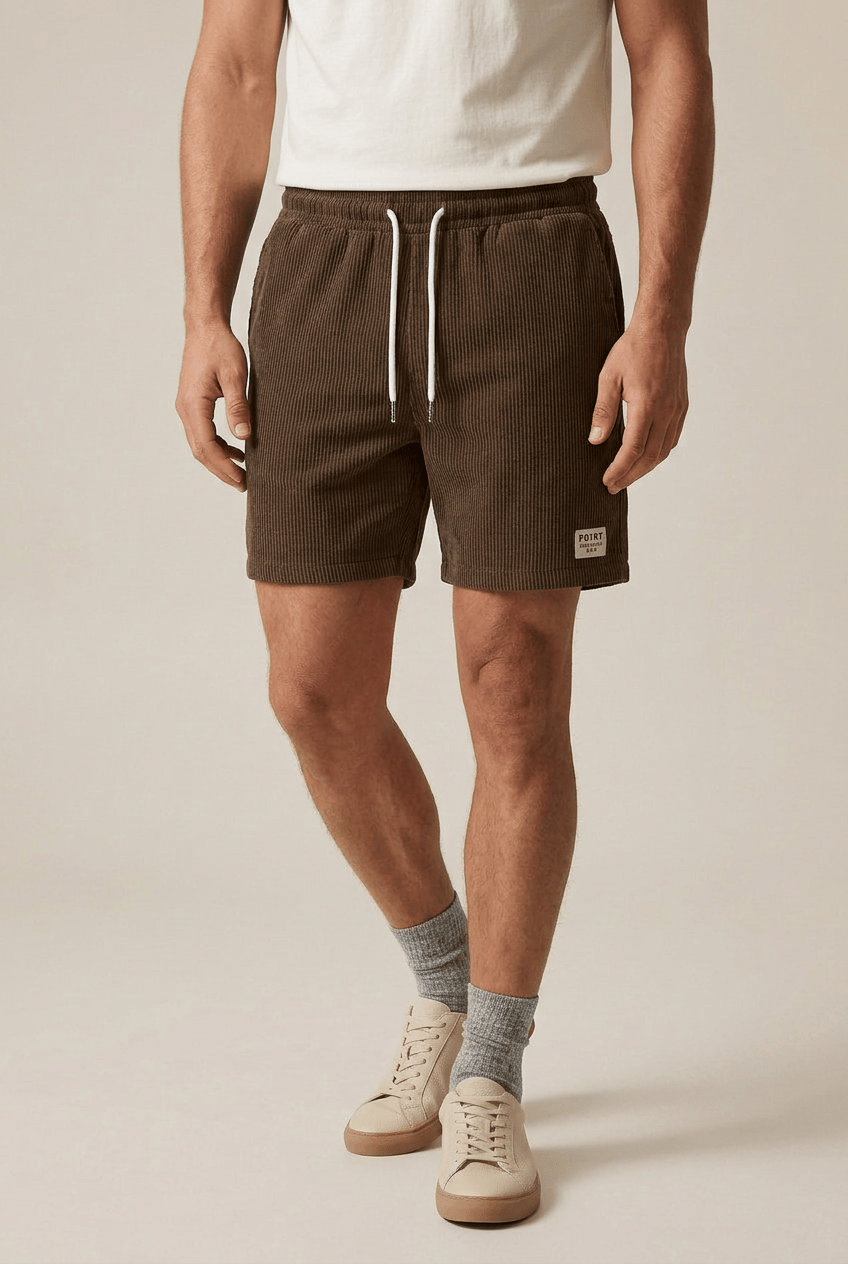 Men’s Ribbed Drawstring Summer Shorts | Slim Fit