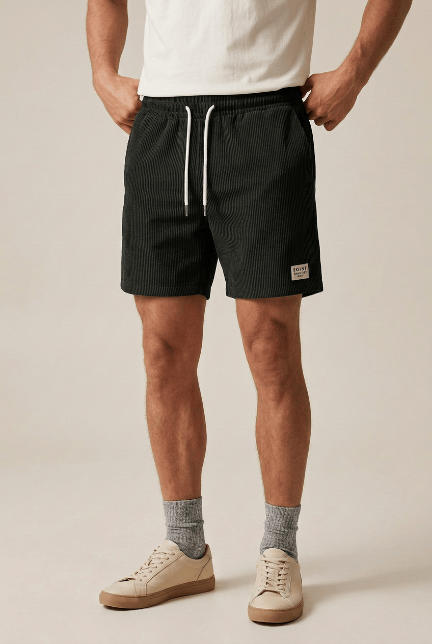 Men’s Ribbed Drawstring Summer Shorts | Slim Fit