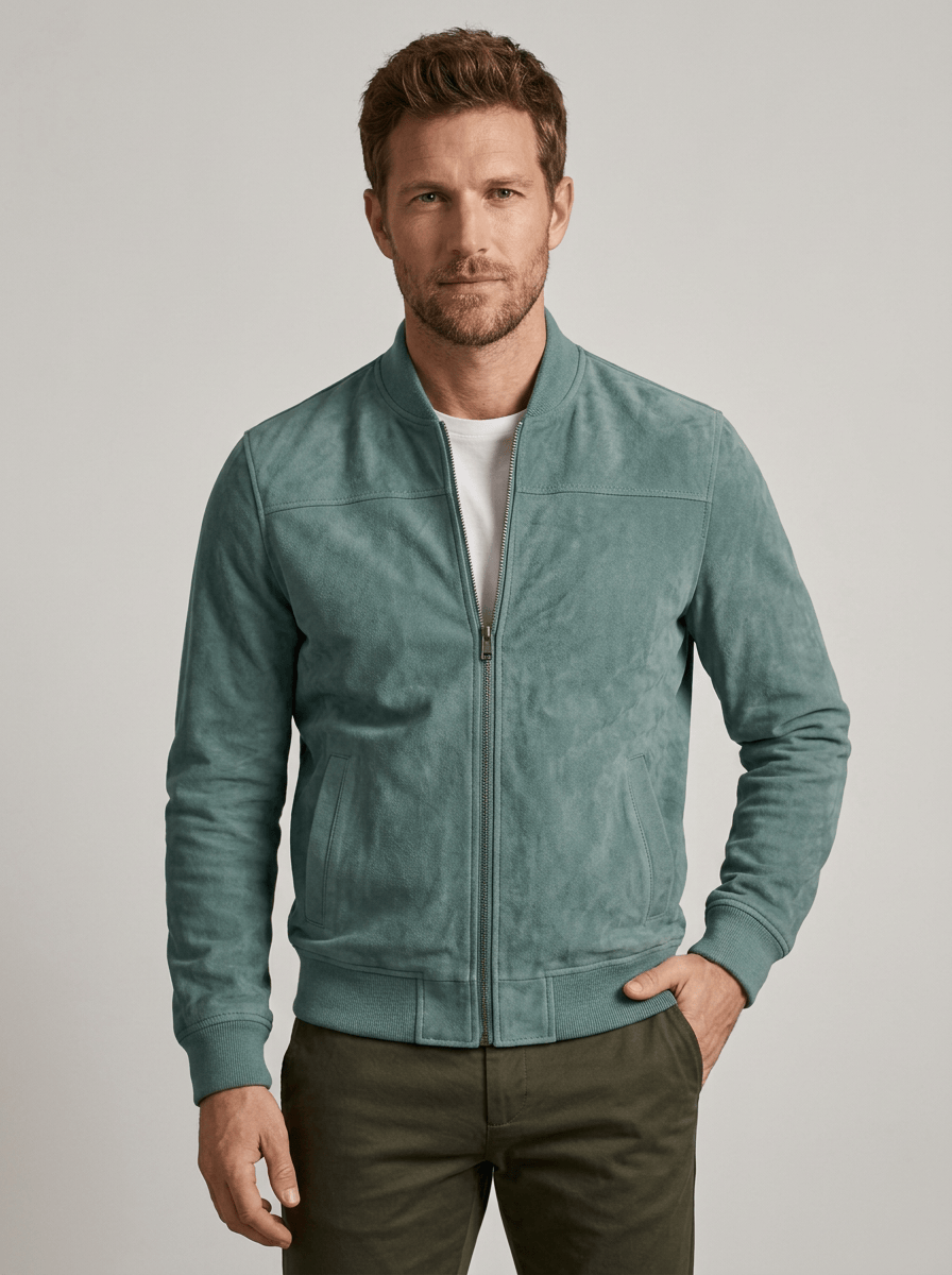 Men’s Modern Stand Collar Slim Fit Zip Jacket | Ribbed Sleeves