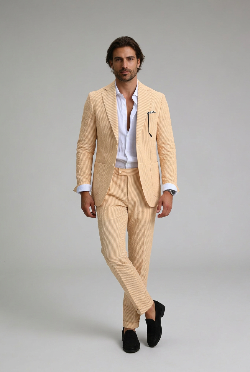 Men’s Notch Lapel Long Sleeve Suit | Slim Fit
