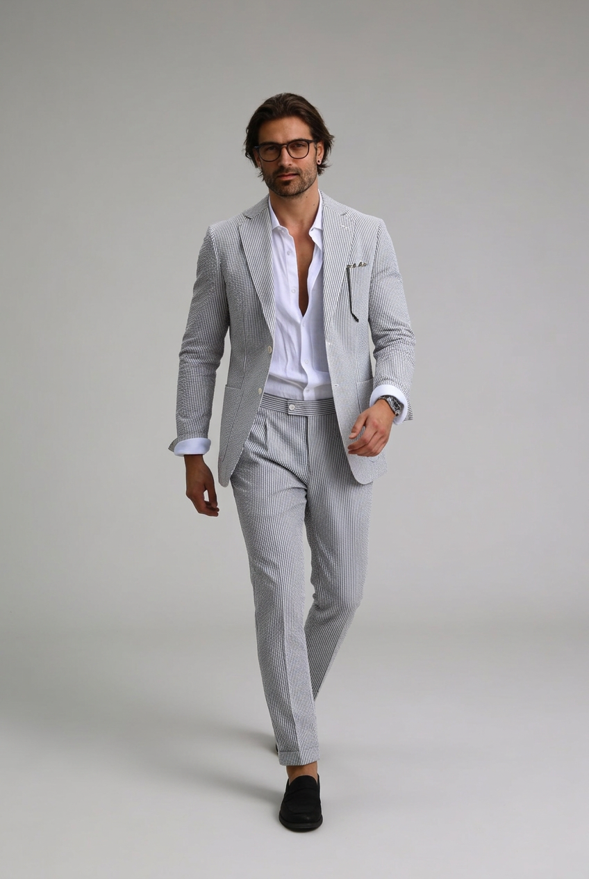 Men’s Notch Lapel Long Sleeve Suit | Slim Fit