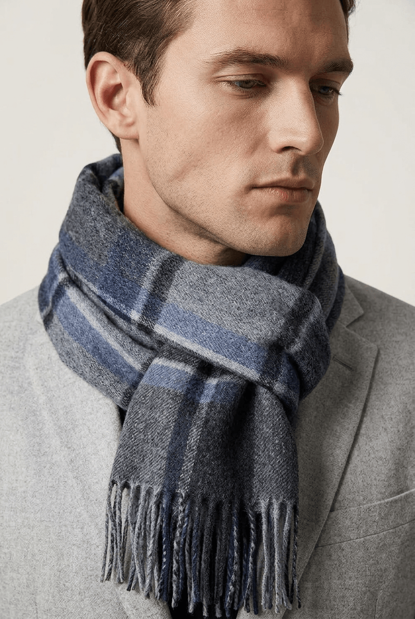Checked Scarf | Fringed Ends