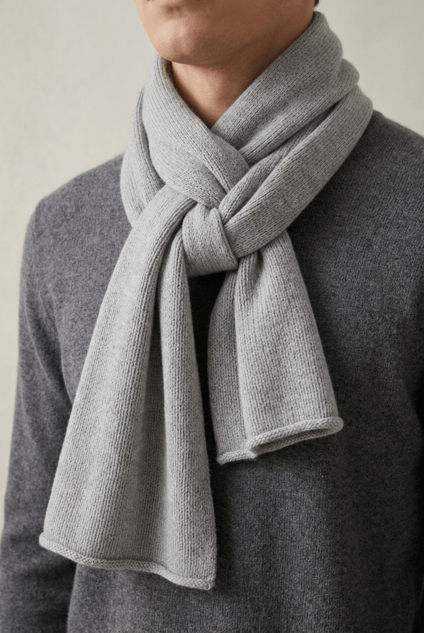 Unisex Winter Scarf | Ribbed Knit & Plain Pattern