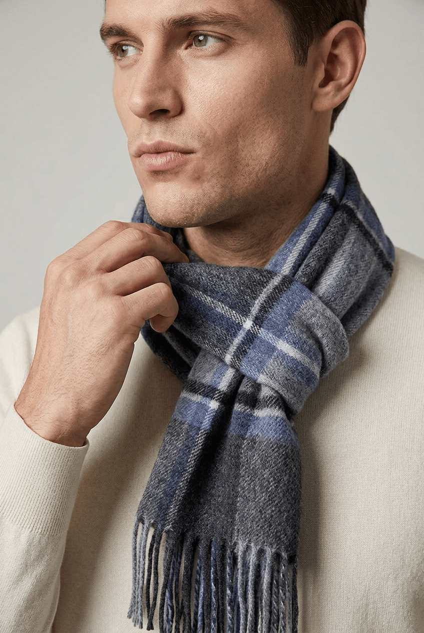 Checked Scarf | Fringed Ends