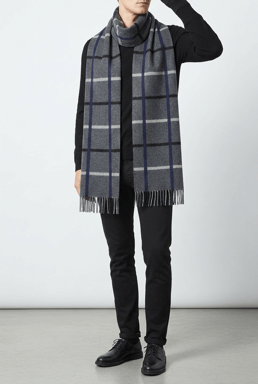 Smooth Finish Winter Scarf | Check Pattern