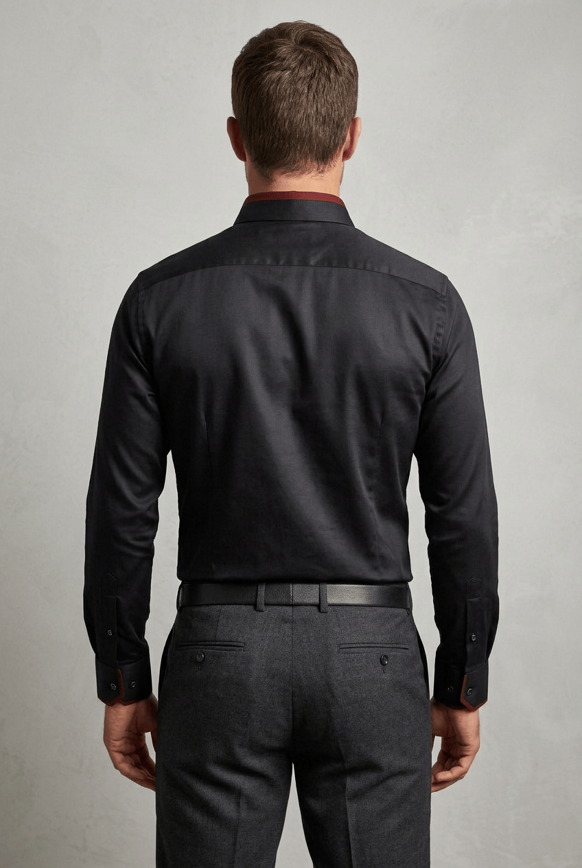 Men’s Contrast Collar Long Sleeves Button Down Dress Shirt | Slim Fit