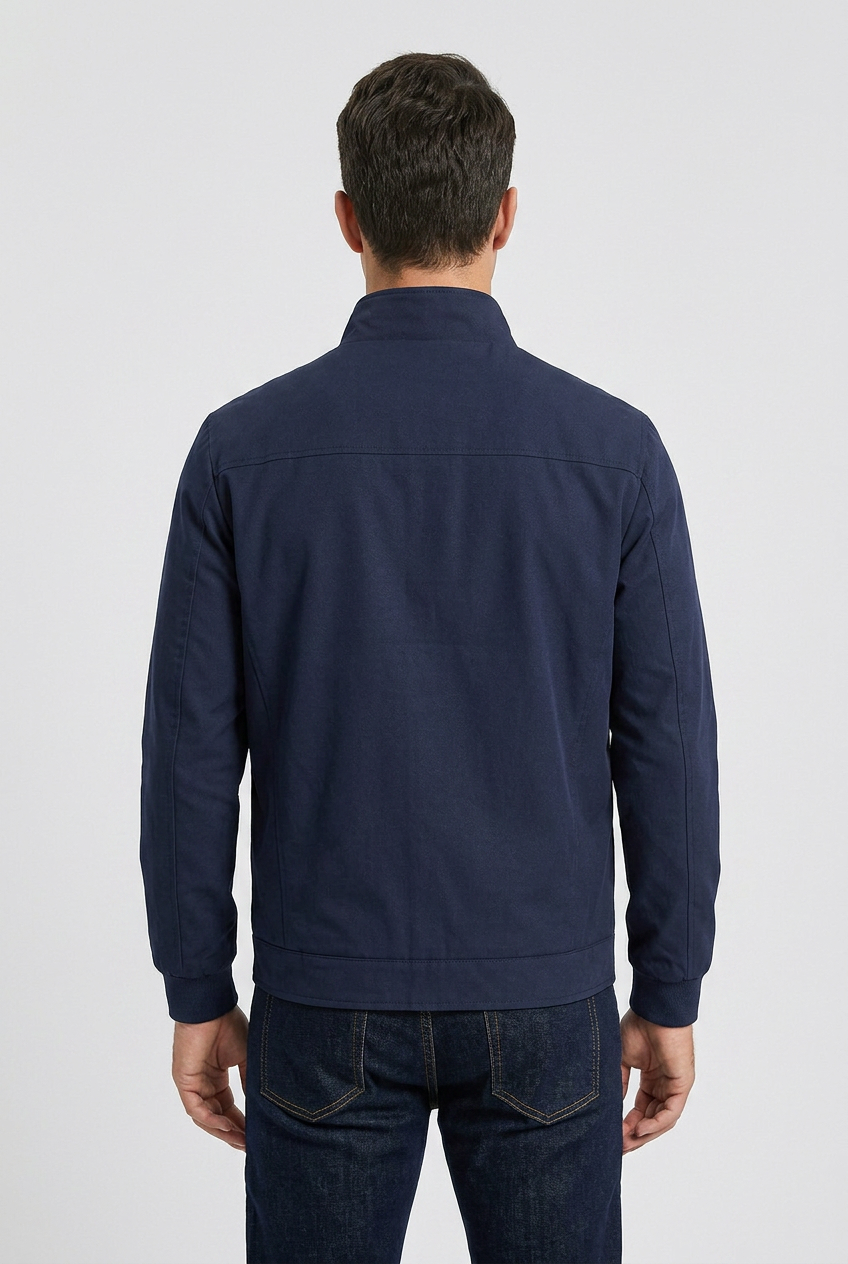 Men’s Stand Collar Long Sleeves Slim Fit Zip-Up Jacket | Bomber