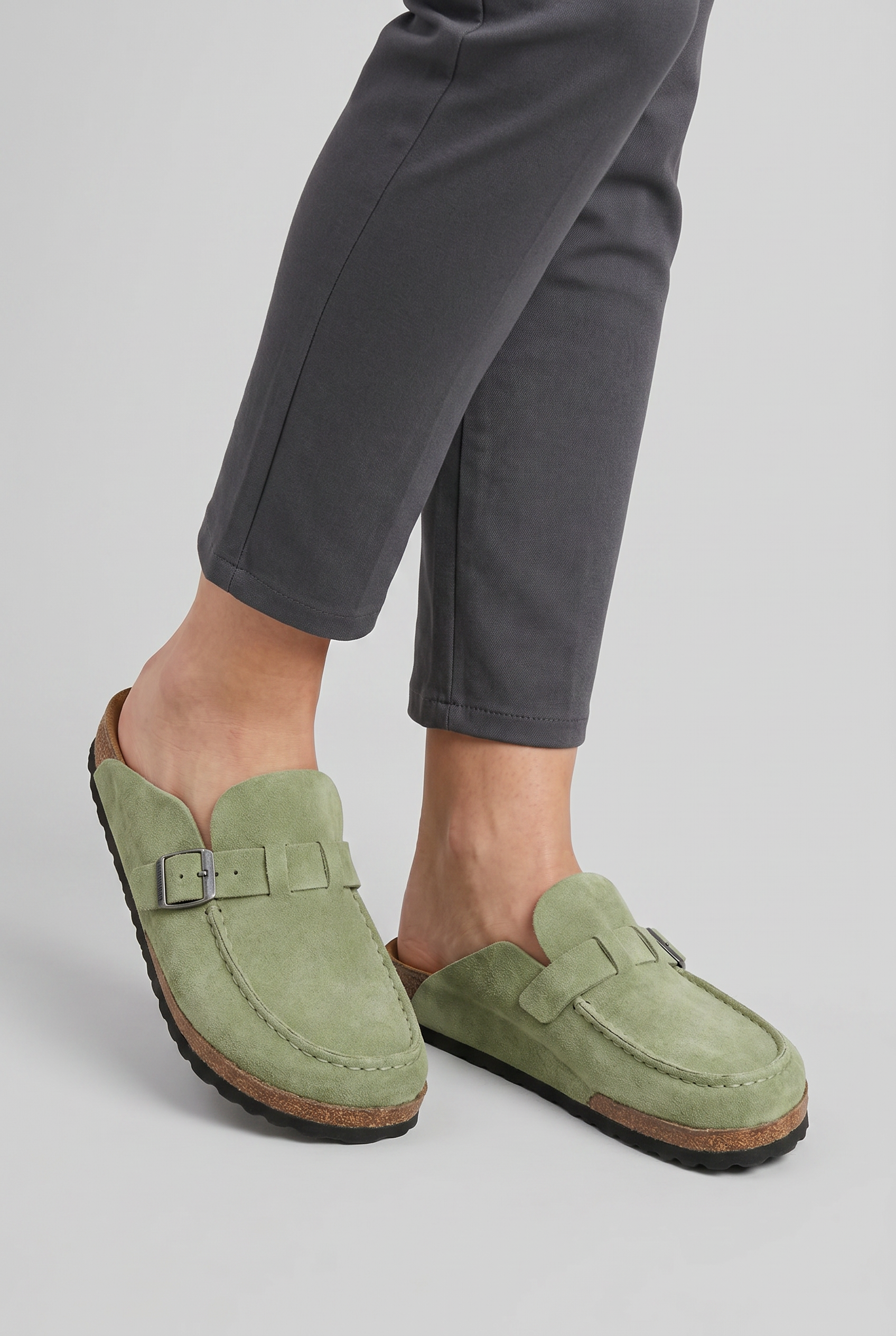Women’s Round Toe Slip On Clogs | Cork Sole