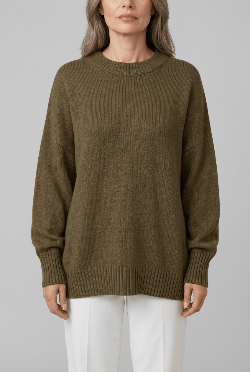 Women's Oversized Knitted Jumper | Crew Neck