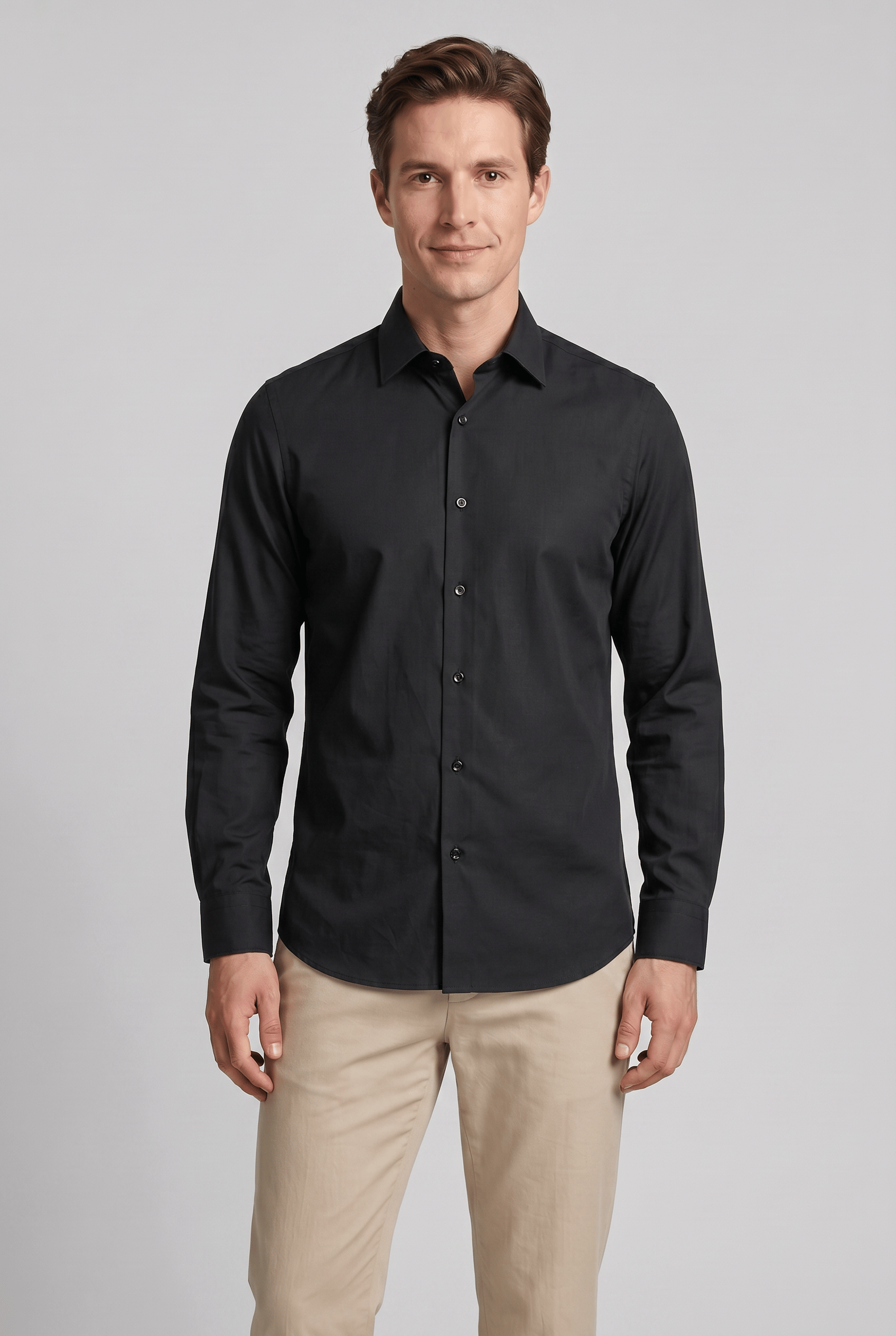 Men’s Collared Long Sleeves Slim Fit Dress Shirt | Formal