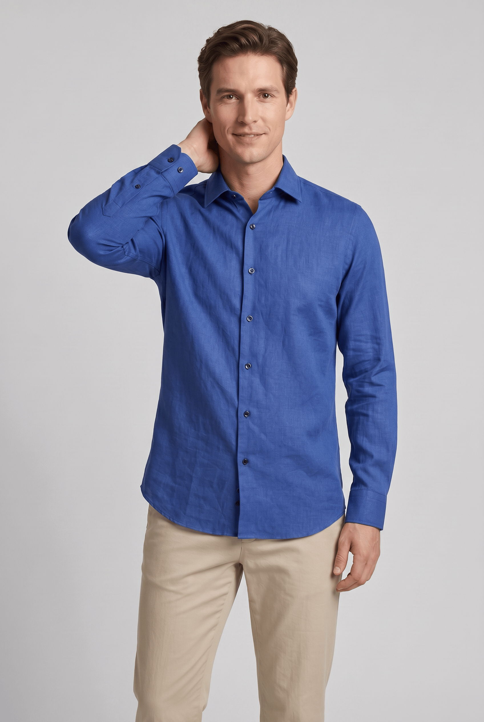 Men’s Collared Long Sleeves Slim Fit Dress Shirt | Formal