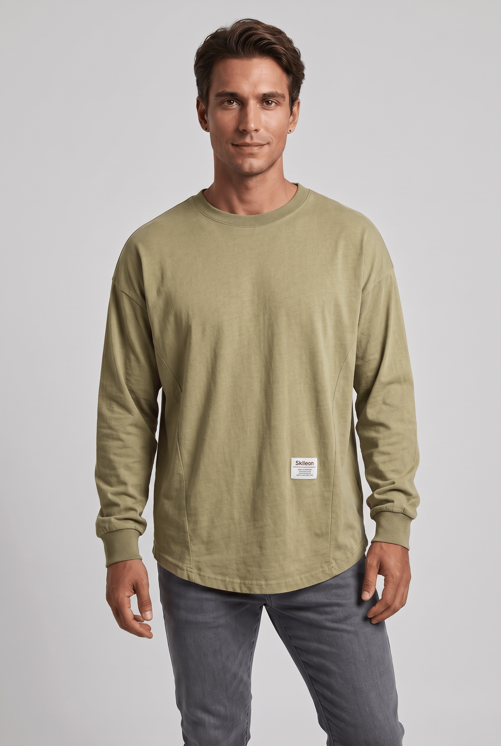 Men's Round Neck Long Sleeves Sweatshirt | Drop Shoulder