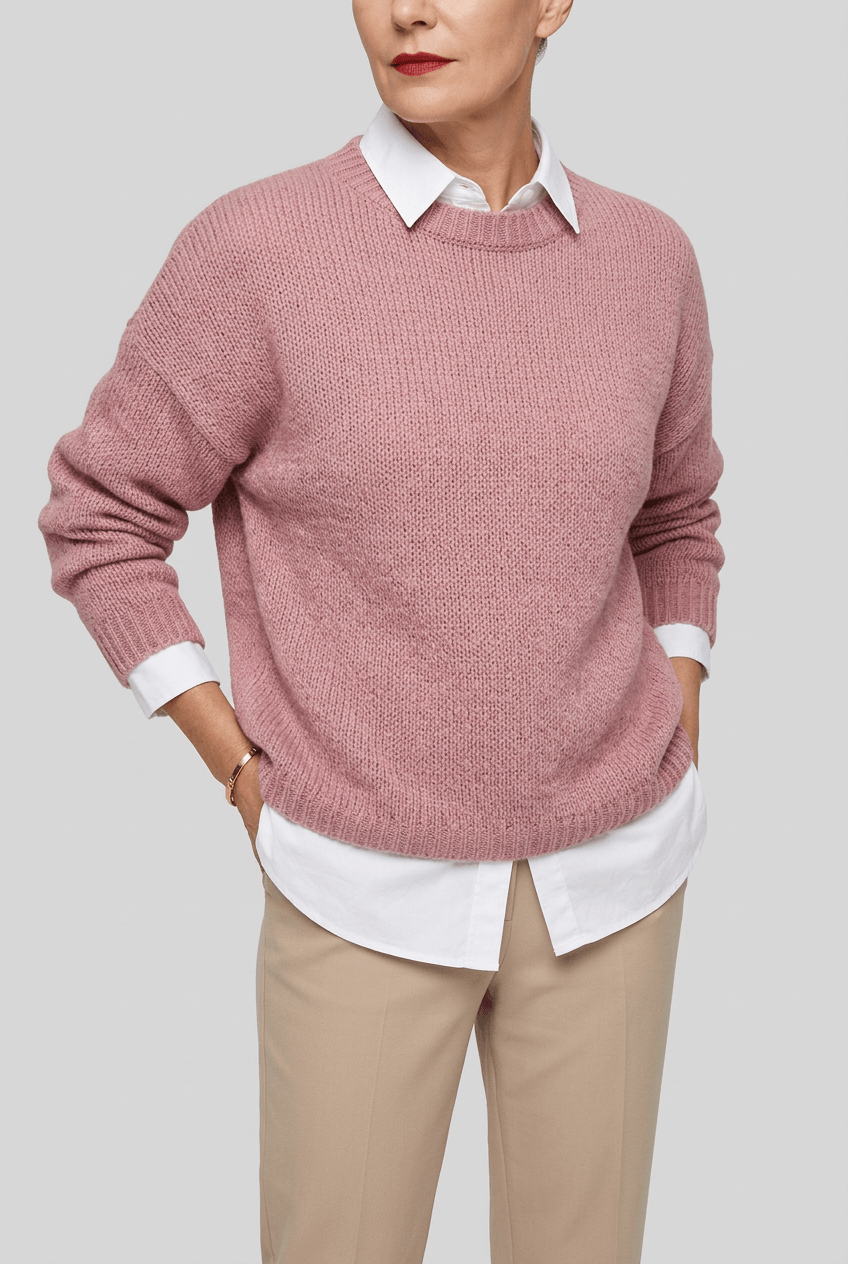 Women's Knitted Jumper | Relaxed Crew Neck