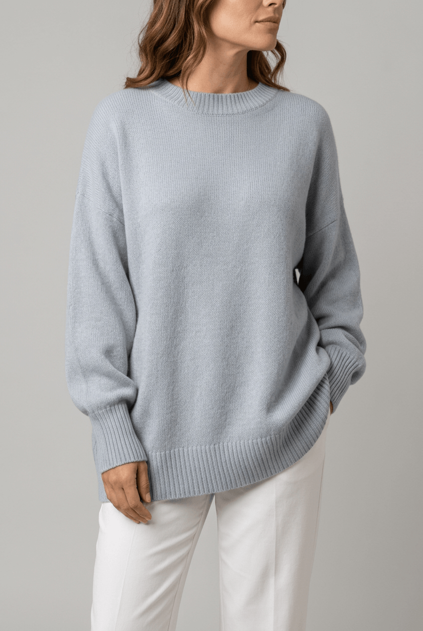 Women's Oversized Knitted Jumper | Crew Neck