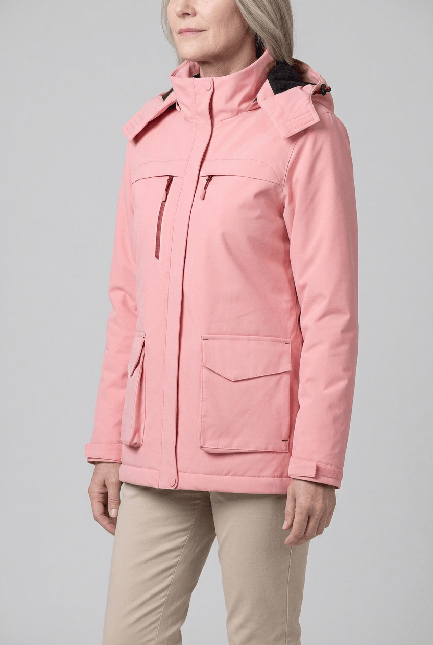 Women's Full Zip Winter Jacket | Detachable Hood