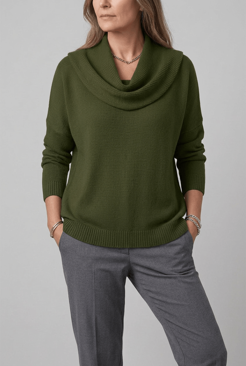 Women's Cowl Neck Jumper | Long Sleeve Knit