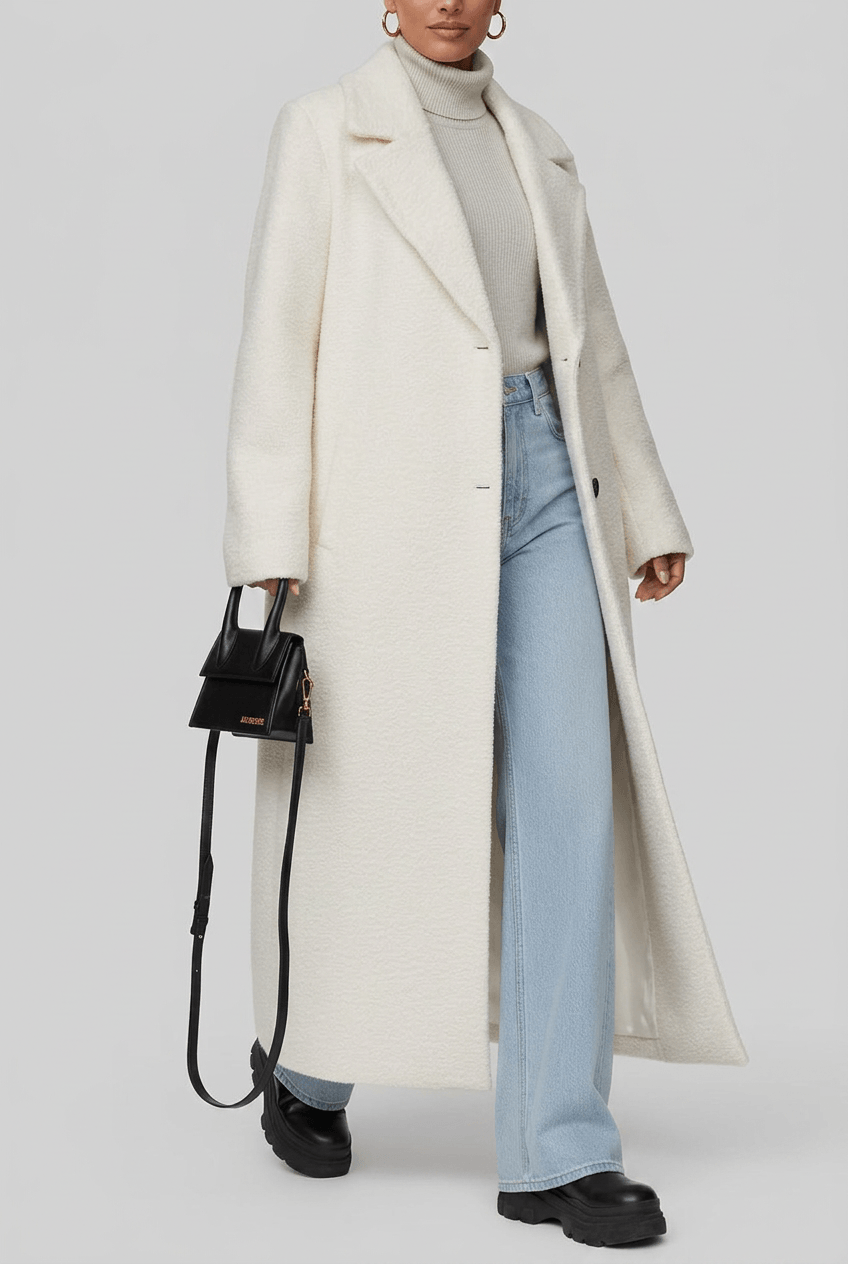 Women's Oversized Long Coat | Button Front