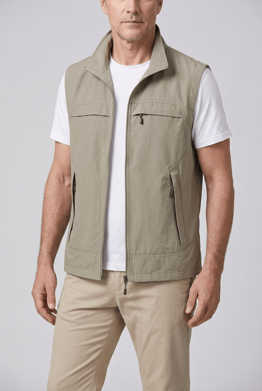 Men's Gilet | Zip Pockets & Stand Collar