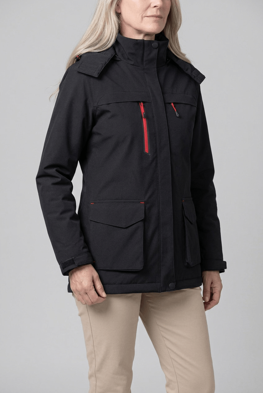 Women's Full Zip Winter Jacket | Detachable Hood