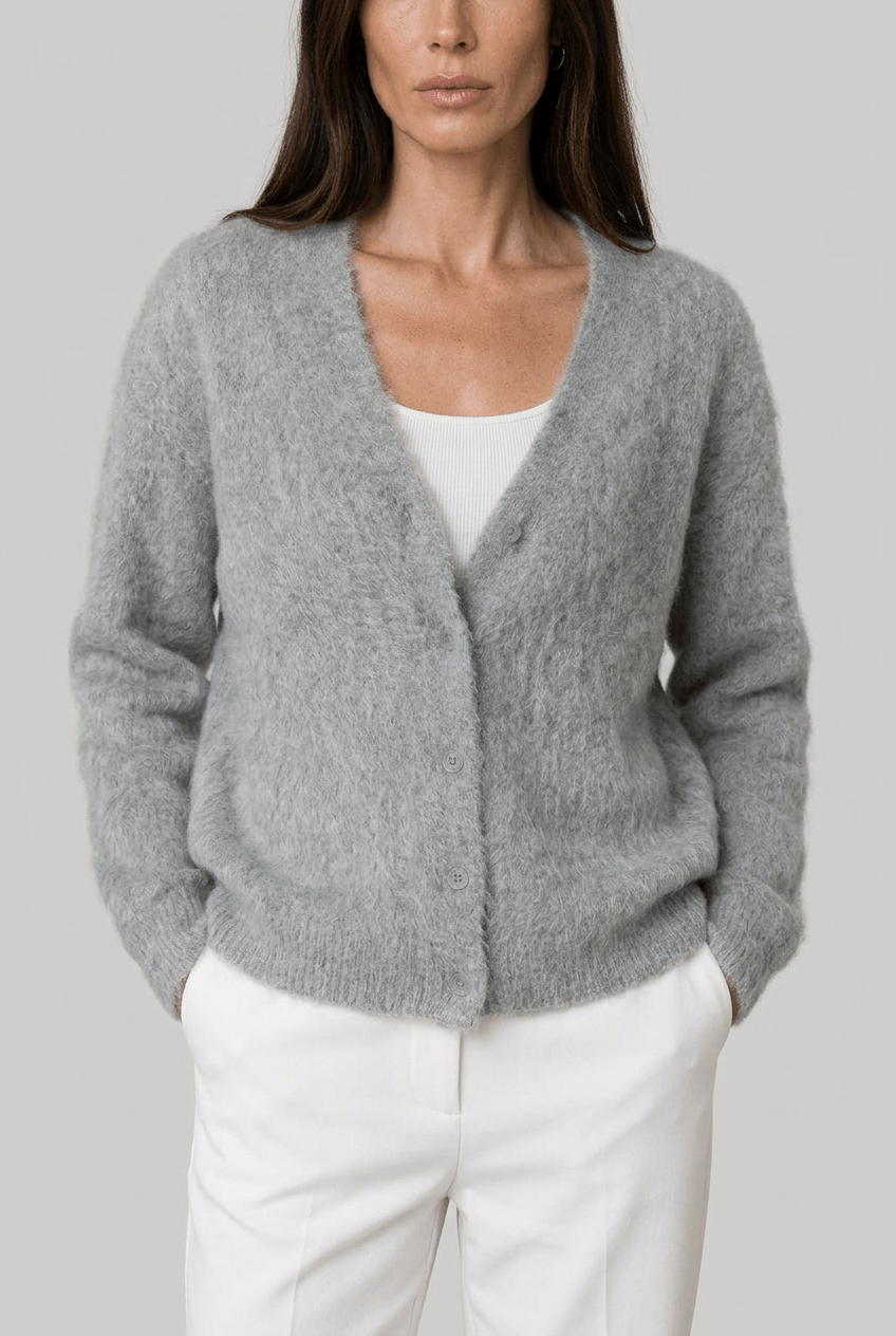 Women's Oversized Cardigan | Fluffy Knit & Button Front