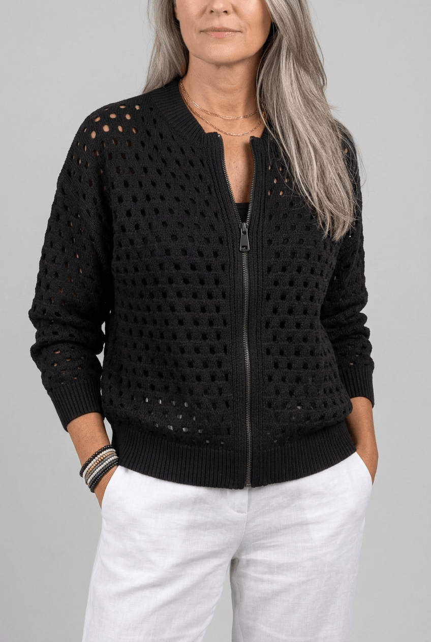 Women's Cardigan | Full Zip and Ribbed Cuffs