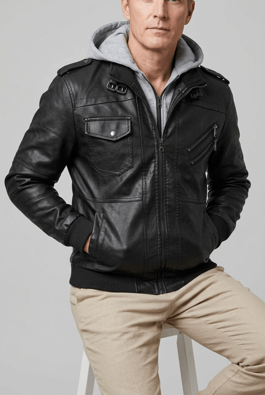 Men's Bomber Jacket | Layered Hoodie