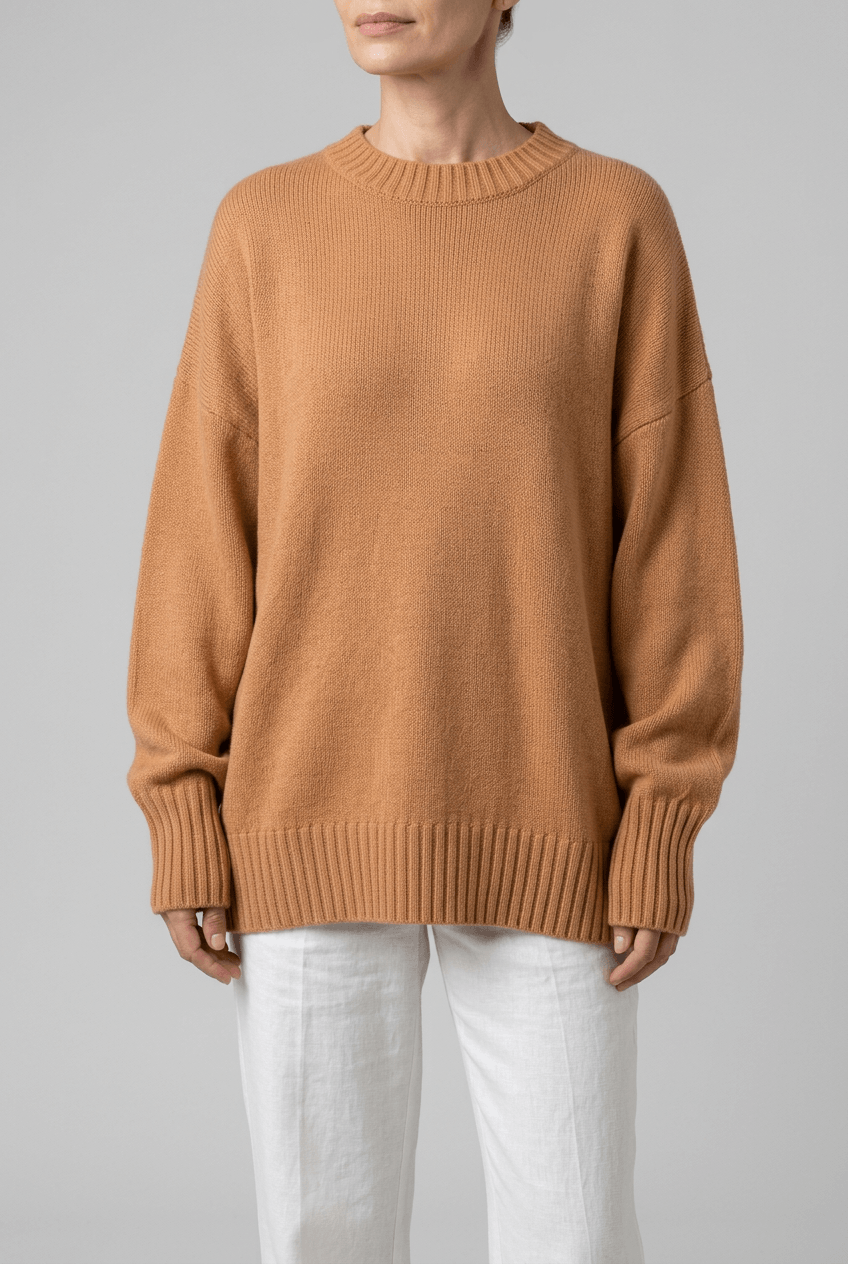 Women's Oversized Knitted Jumper | Crew Neck