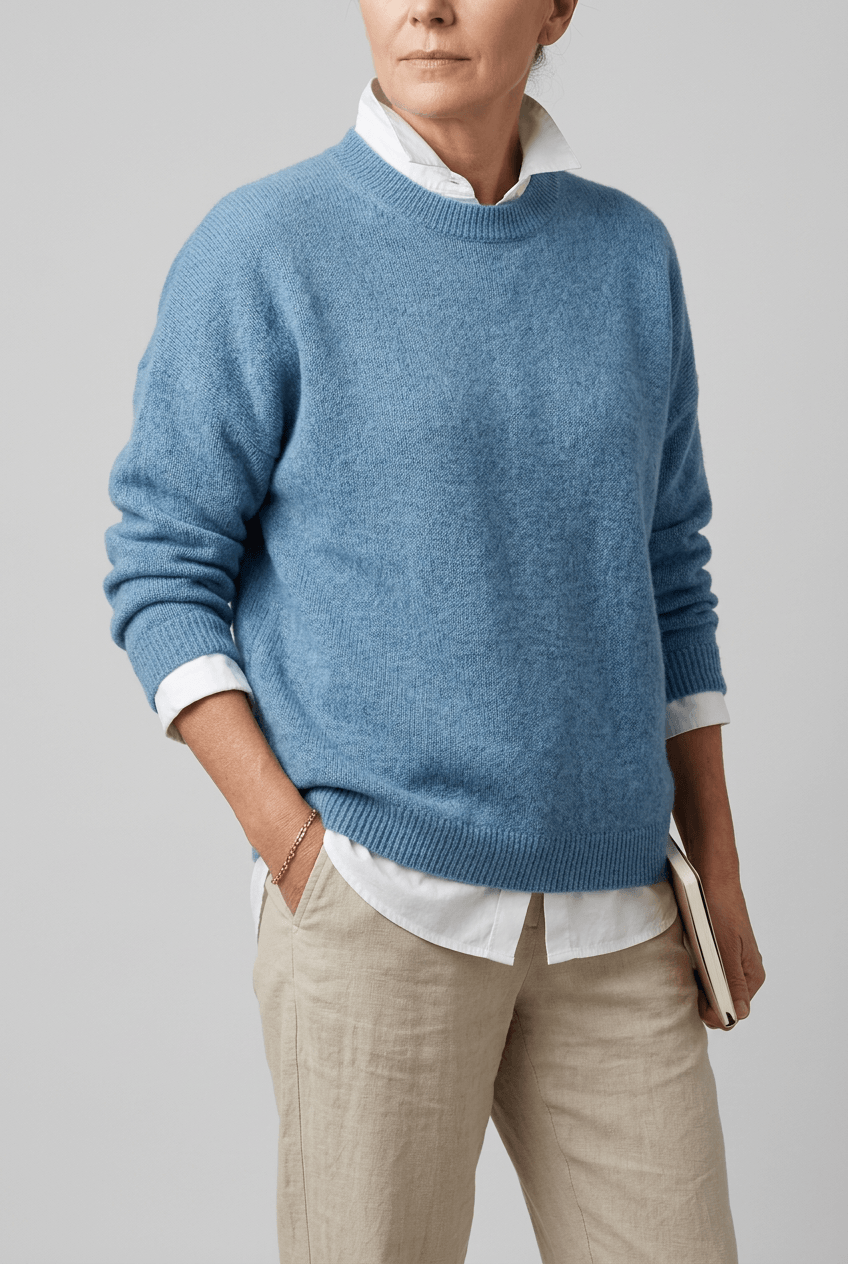 Women's Knitted Jumper | Relaxed Crew Neck