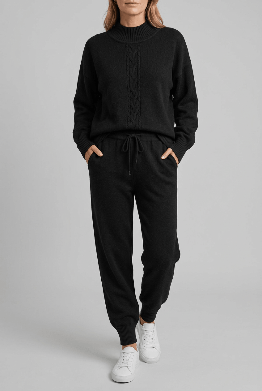 Women's Knitted Loungewear Set | Cable Knit Jumper