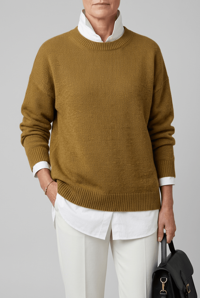 Women's Knitted Jumper | Relaxed Crew Neck