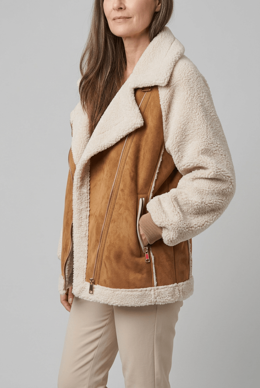 Women's Oversized Jacket | Structured Collar & Zip Pockets