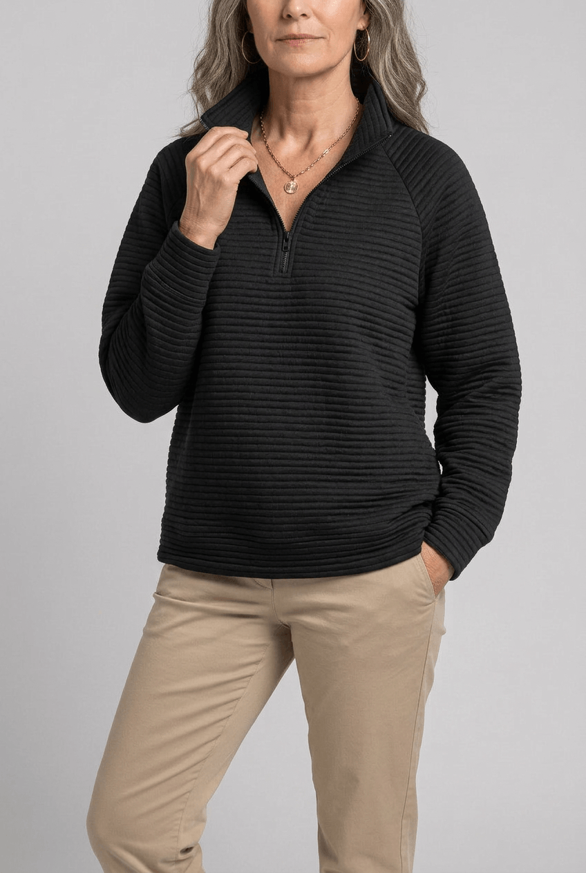Women's Knit Quarter Zip Jumper | Funnel Neck