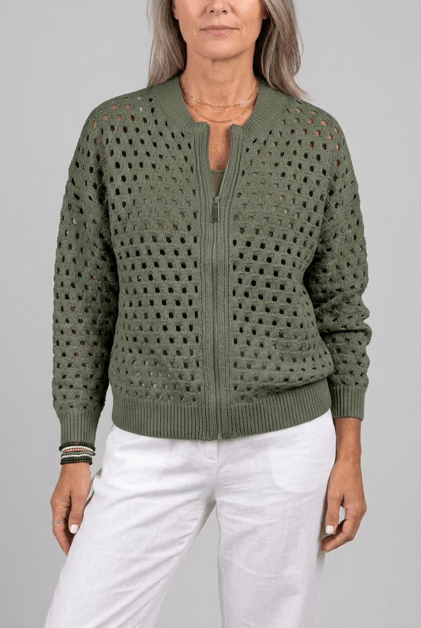 Women's Cardigan | Full Zip and Ribbed Cuffs