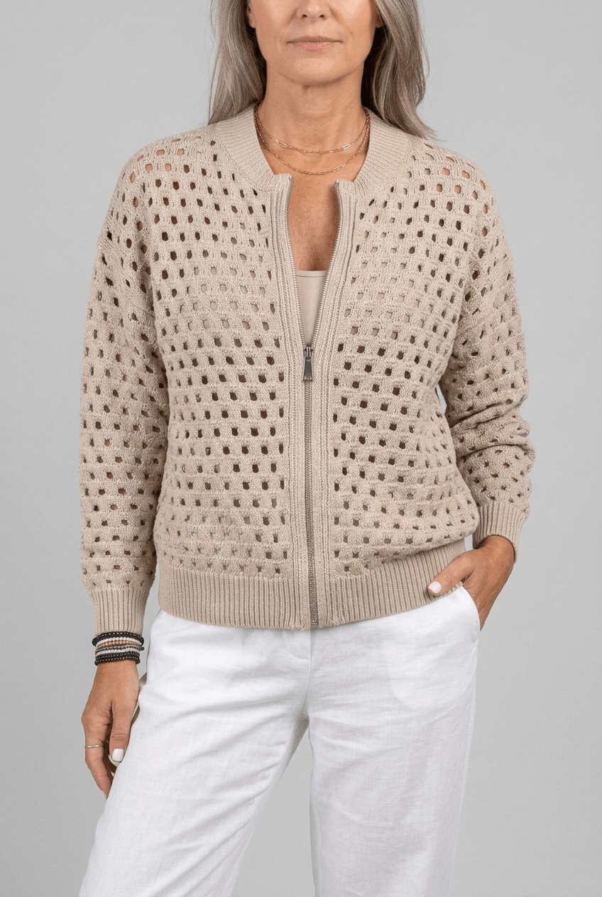 Women's Cardigan | Full Zip and Ribbed Cuffs
