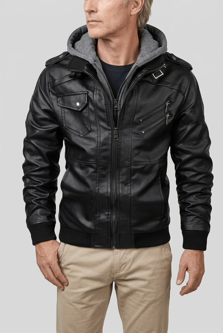 Men's Bomber Jacket | Layered Hoodie