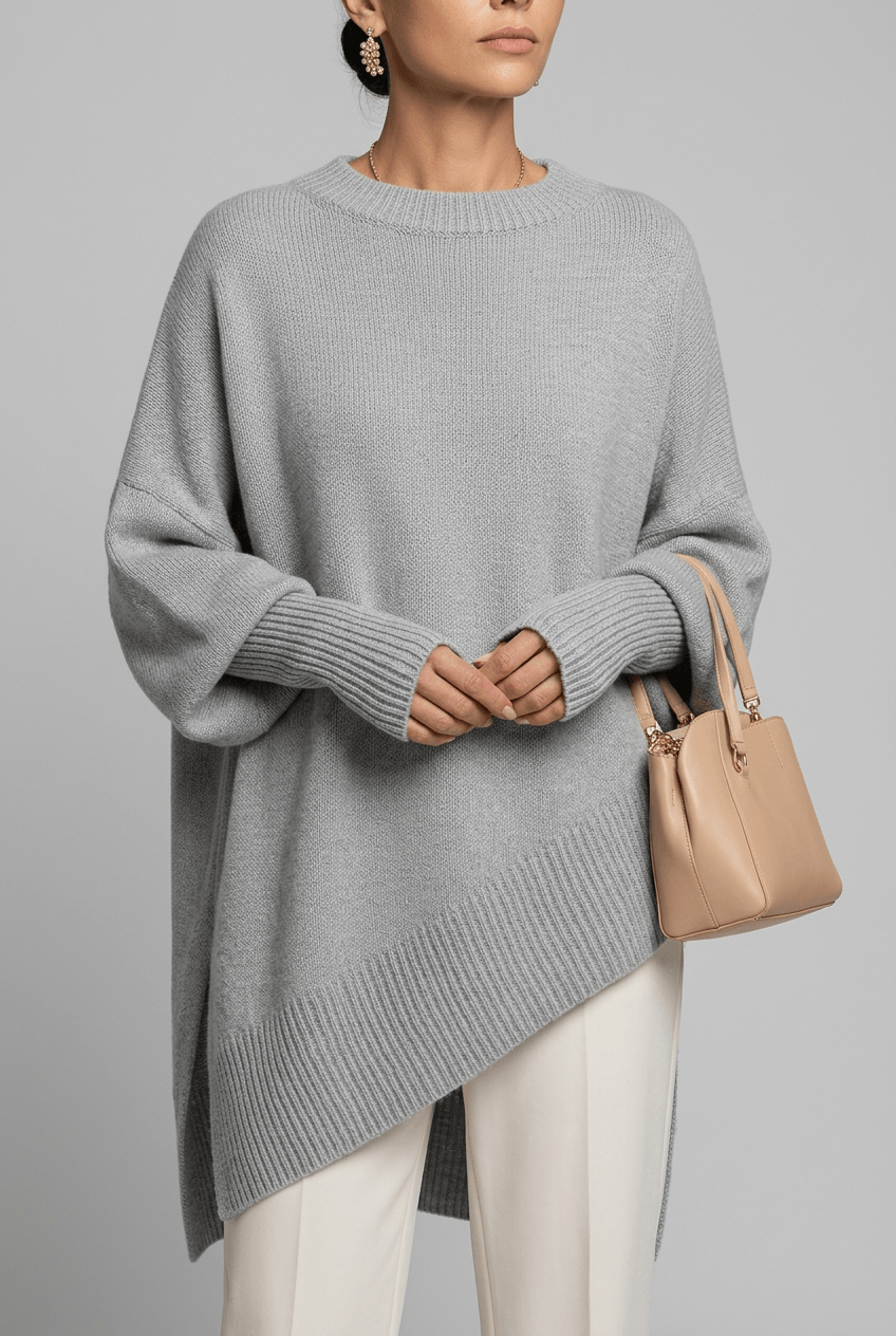 Women's Oversized Jumper | Side Split Longline Hem
